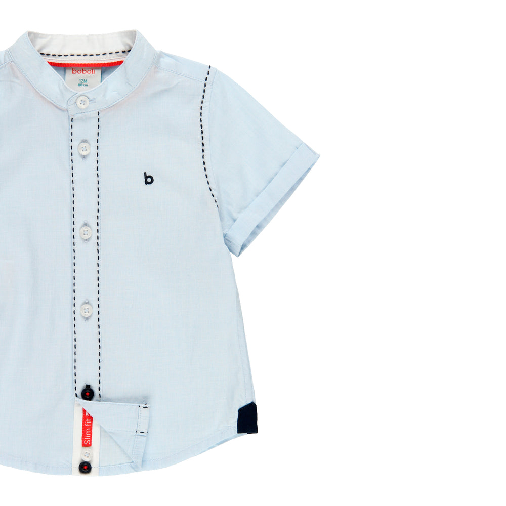Conjunto camisa fil a fil m/c y bermuda satén elástico