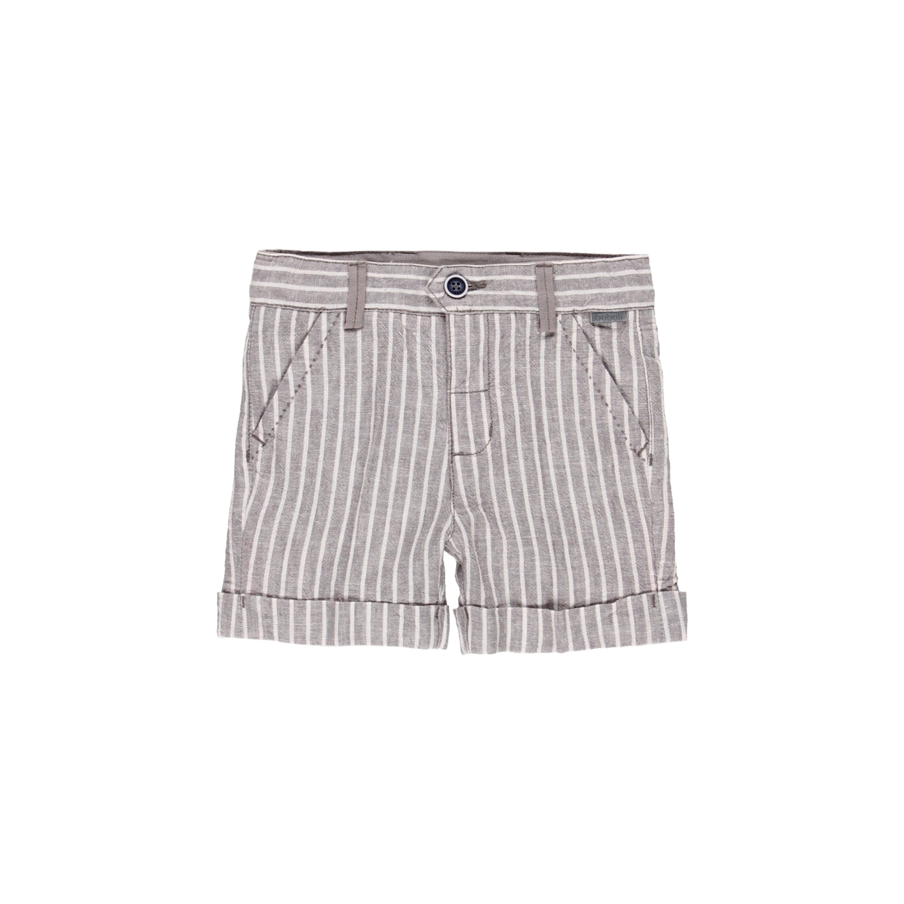 Conjunto chaleco lino listado y bermuda lino de bebe niño