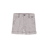 Conjunto chaleco lino listado y bermuda lino de bebe niño