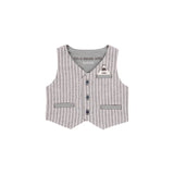 Conjunto chaleco lino listado y bermuda lino de bebe niño