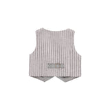 Conjunto chaleco lino listado y bermuda lino de bebe niño