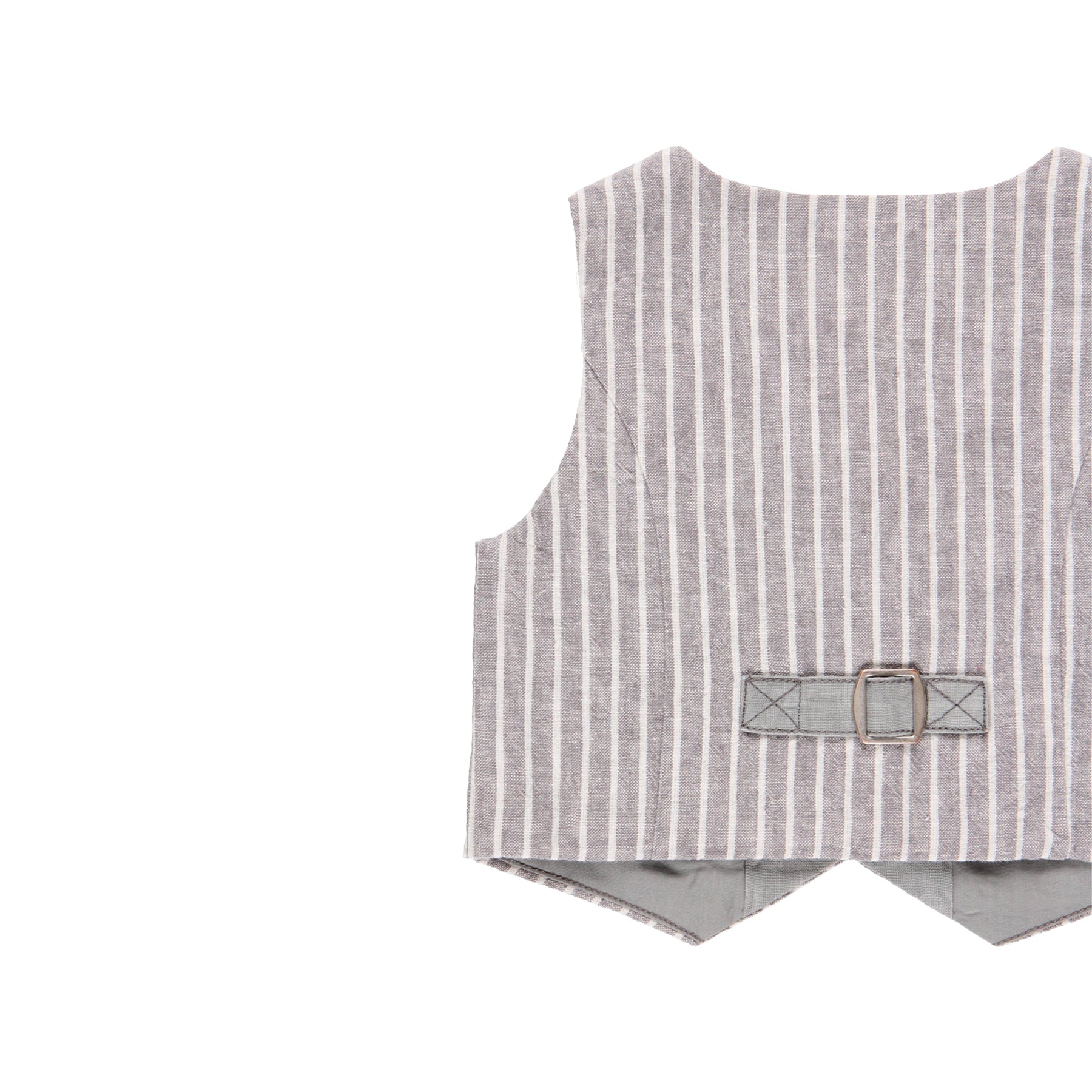 Conjunto chaleco lino listado y bermuda lino de bebe niño