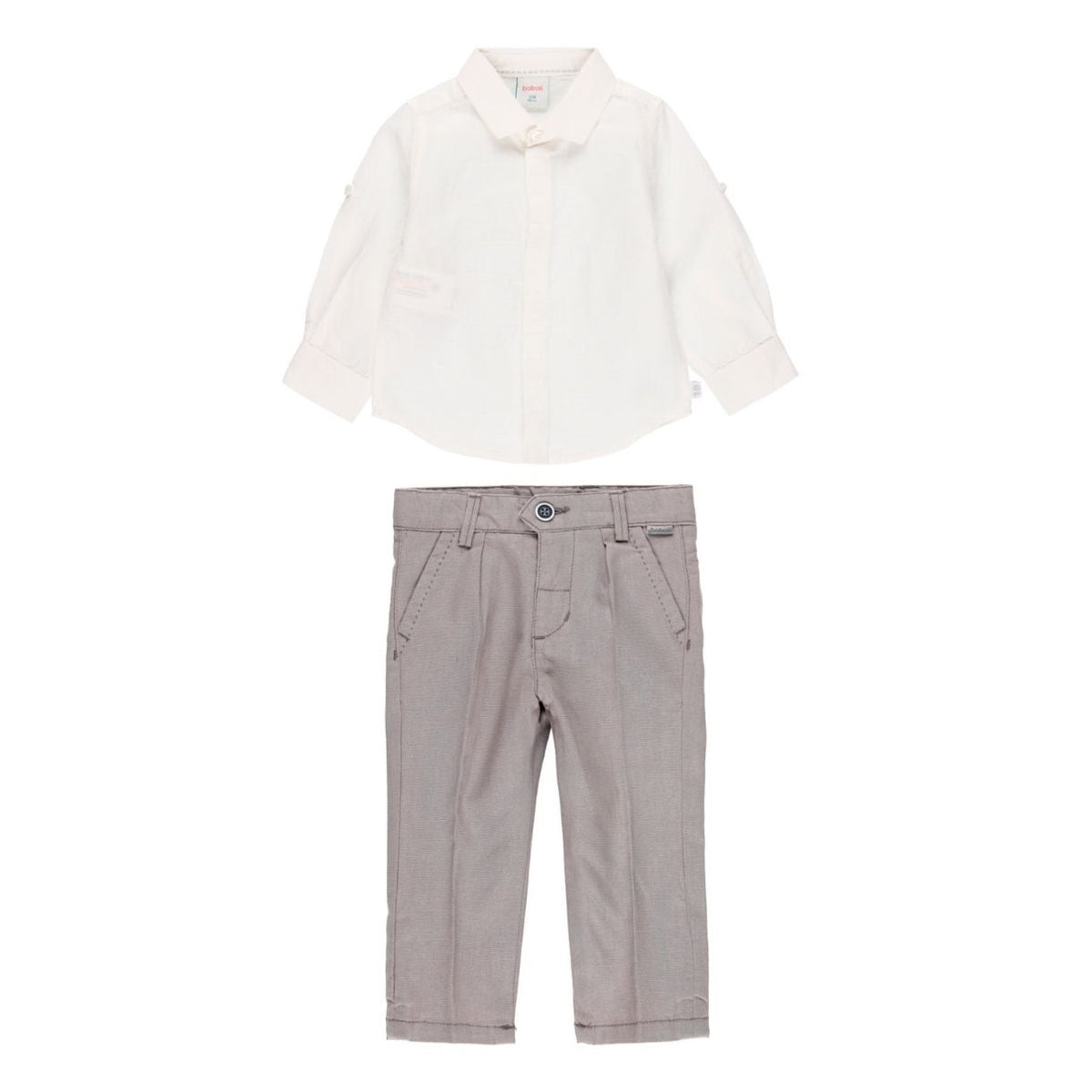 Conjunto pantalon lino y camisa lino m/l de bebe niño