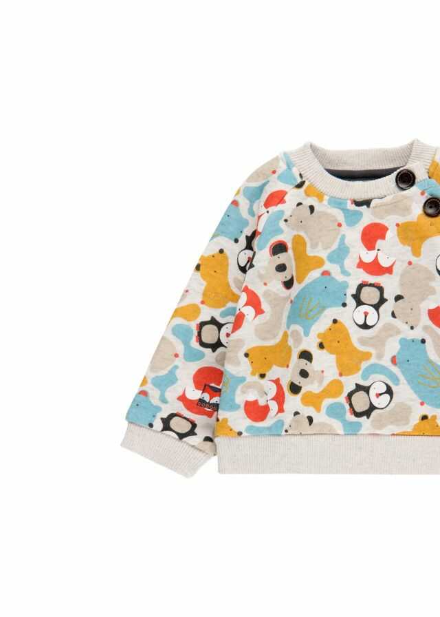 Conjunto sudadera felpa estampada y pantalon franela punto 