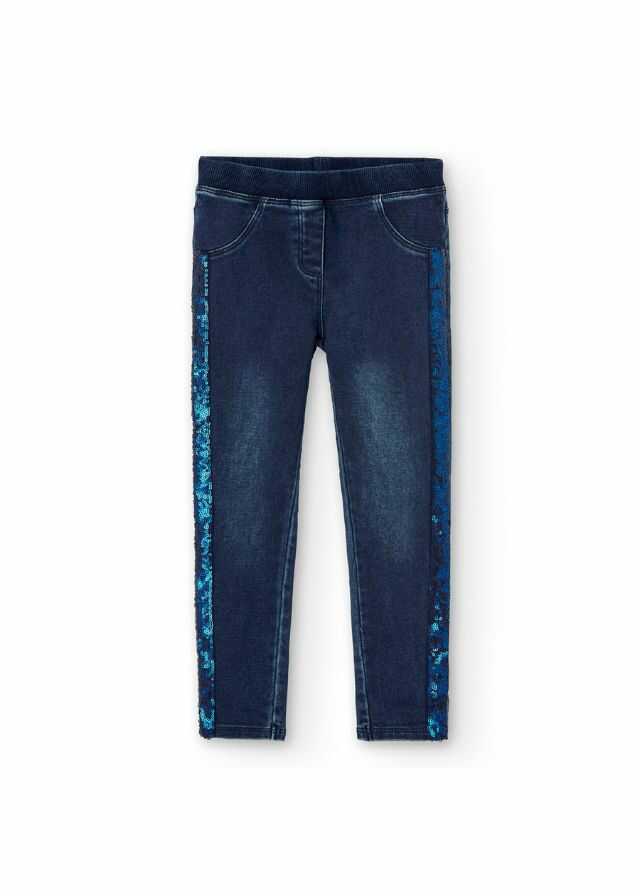 Pantalon denim punto elastico de niña