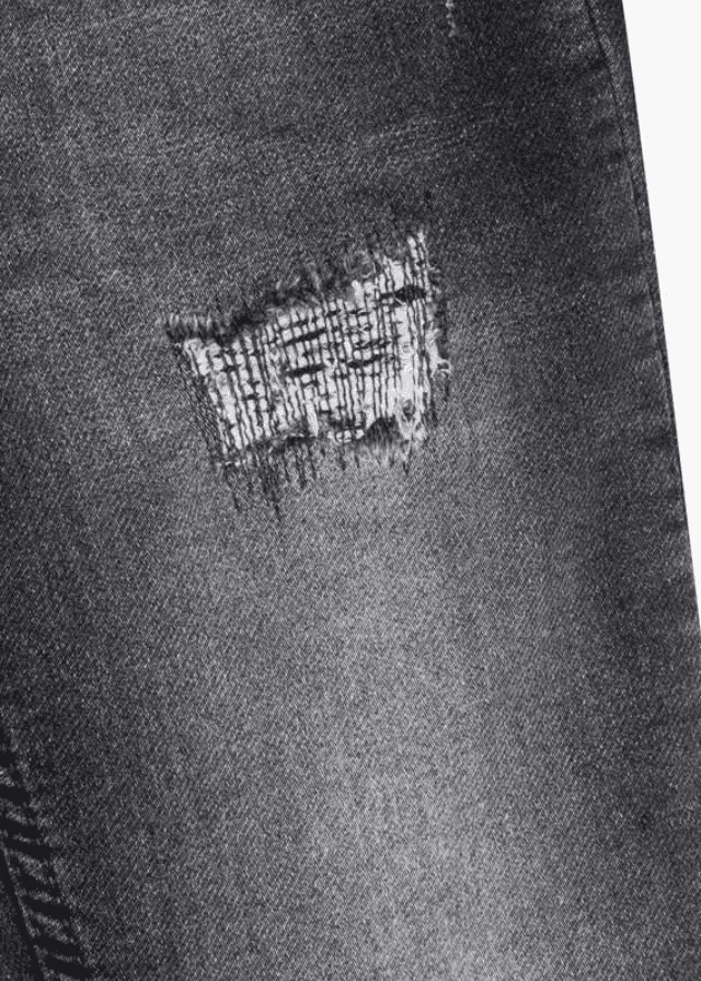 Pantalon felpa efecto denim