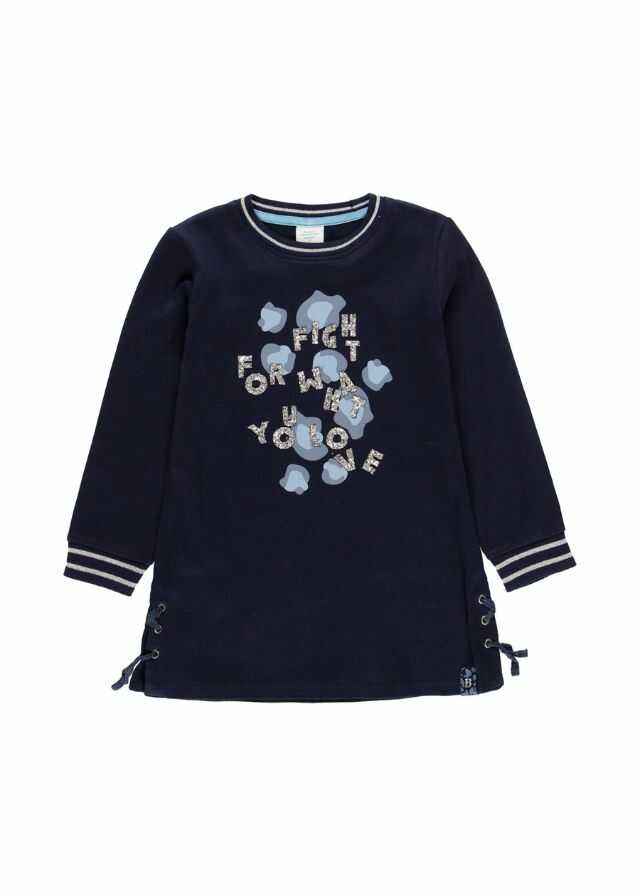 Vestido interlock con leotardo chapitas 