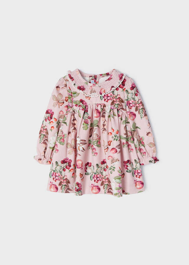 Vestido pana estampada