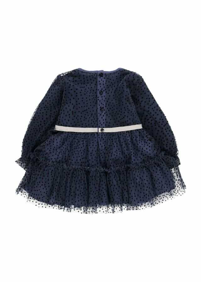 Vestido tul topitos con leotardo canale lurex 